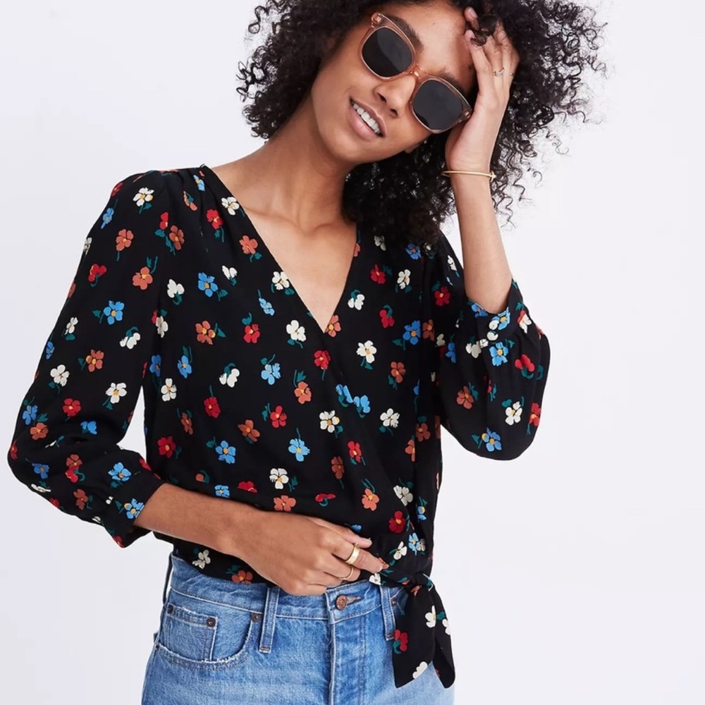 madewell medium floral blouse